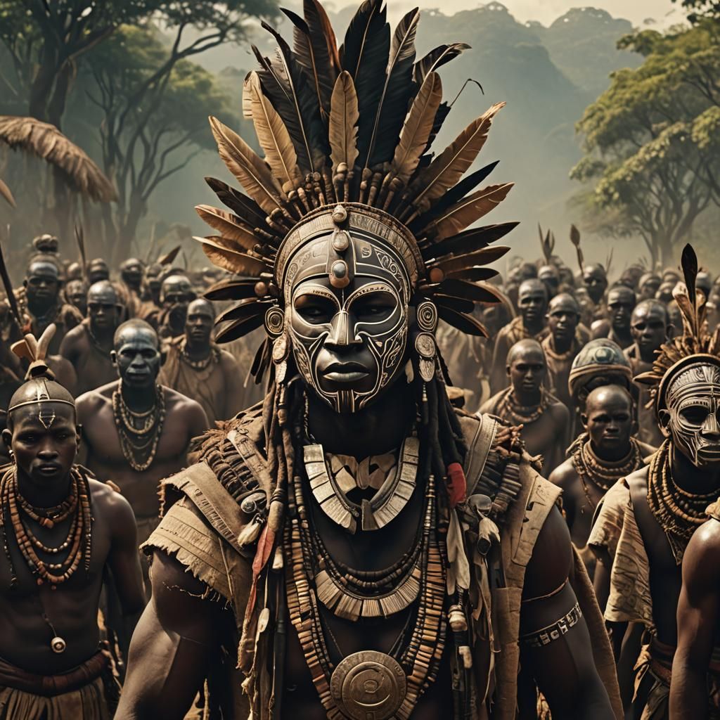 African Tribal Leader Ascension in Epic Digital Splendor