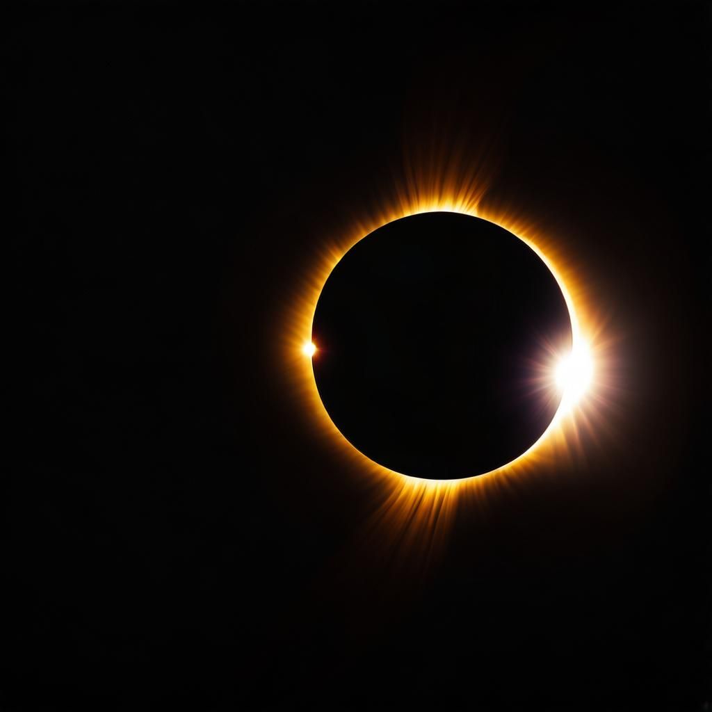 Realistic Close-Up of a Dramatic Solar Eclipse