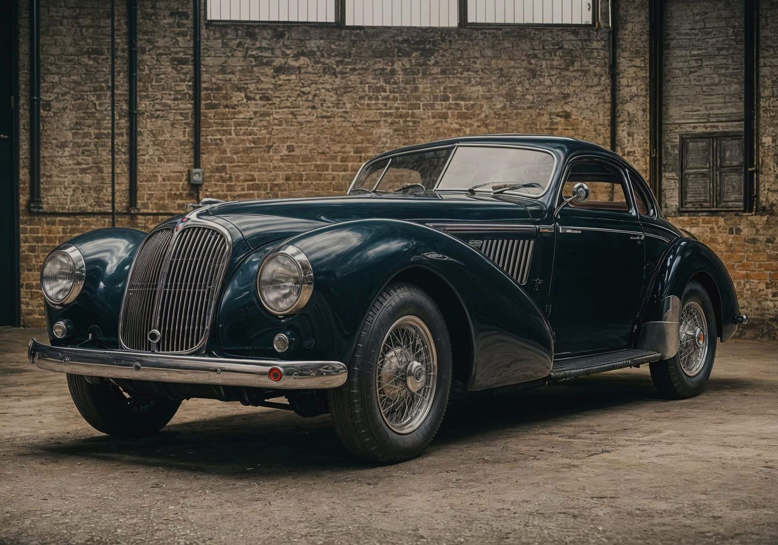 1950 BRM V16 Coupe in Dark Garage