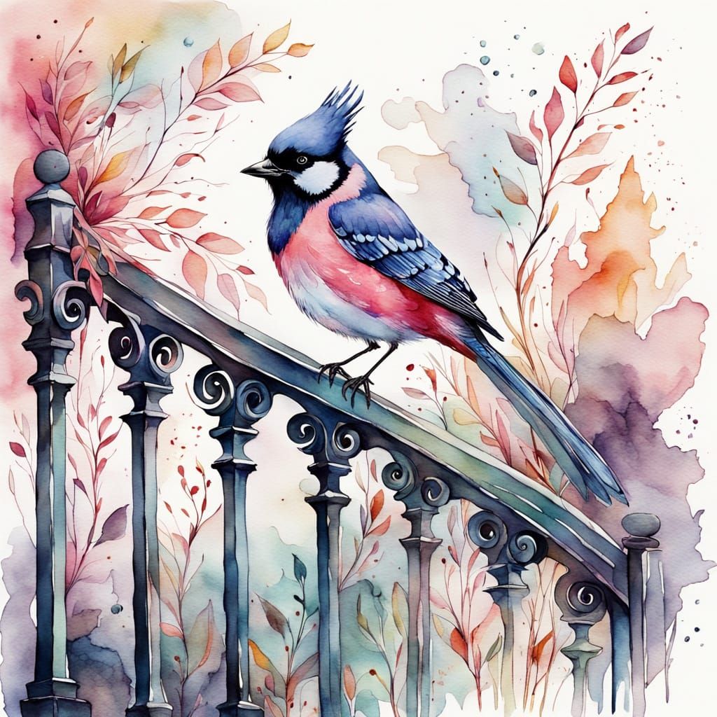 Whimsical Watercolour Park at Twilight