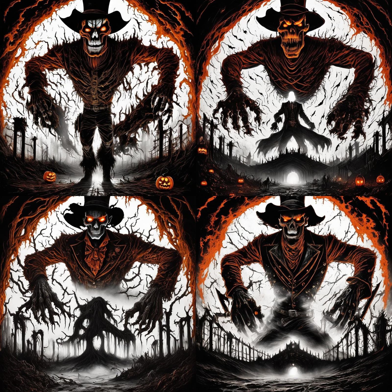 Withered Jack O'Lantern Ripper in Dark Comic Style