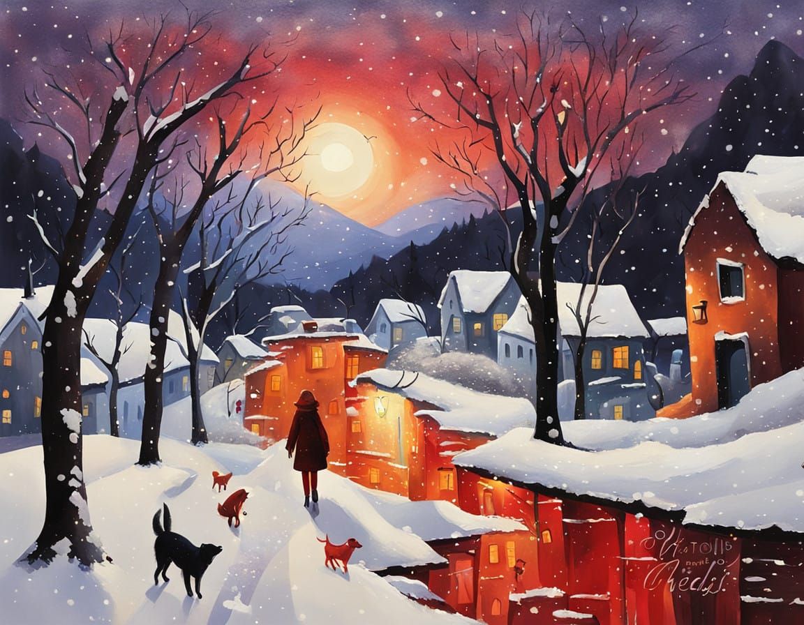 Whimsical Winter Wonderland Scene