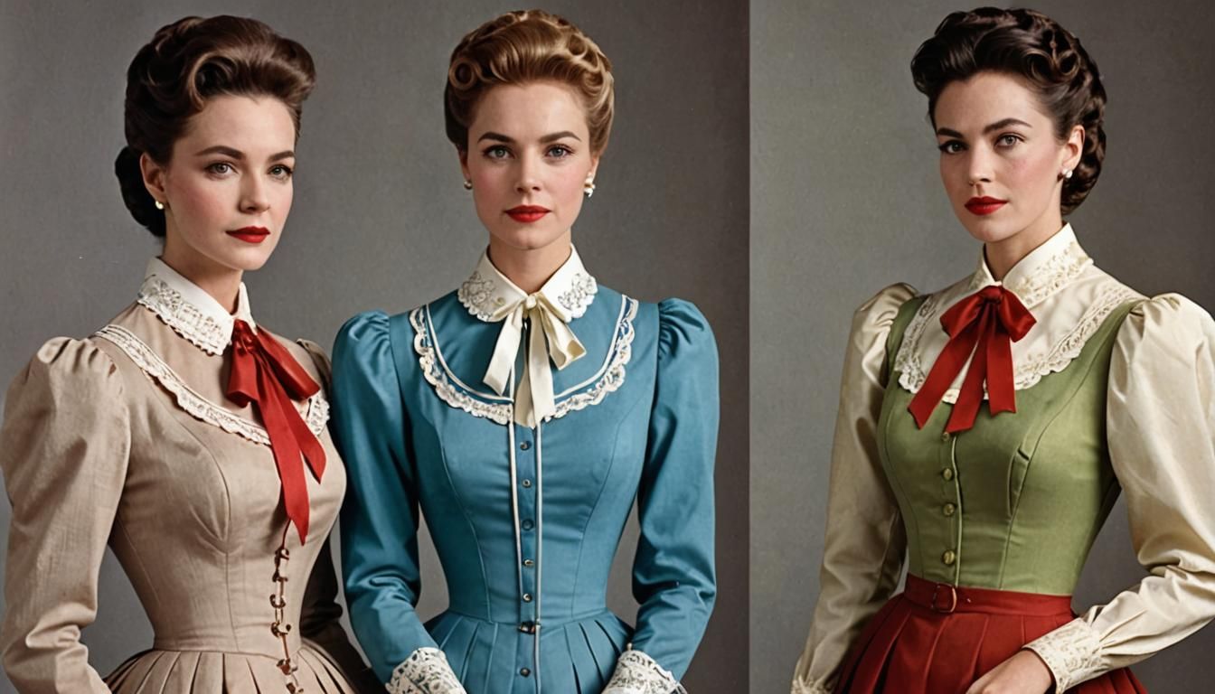 Elegant Women in Colorful, Formal Attire