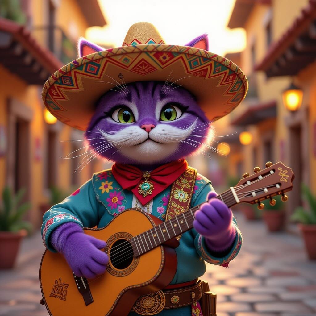 Purple Cat Mariachi in Mexican Plaza