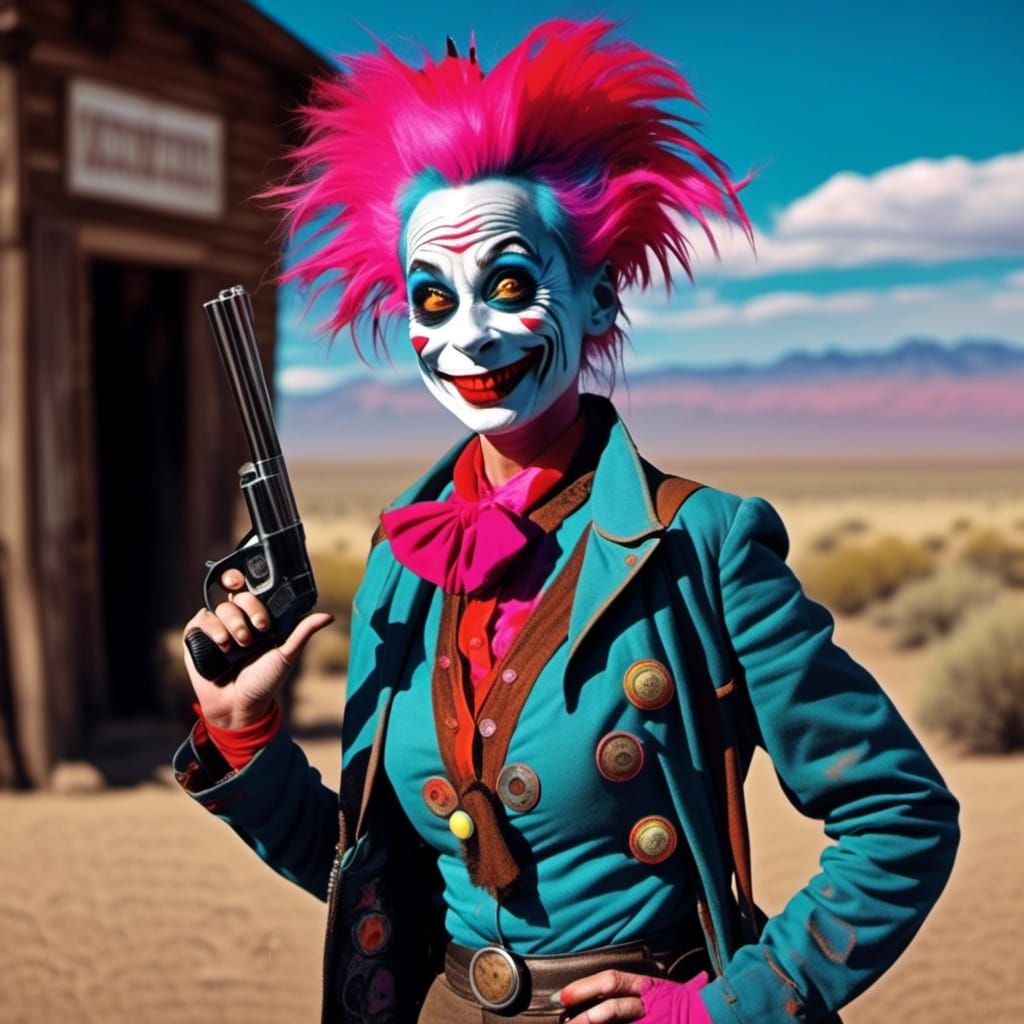 Cartoonishly Evil Gunslinger in the Old West