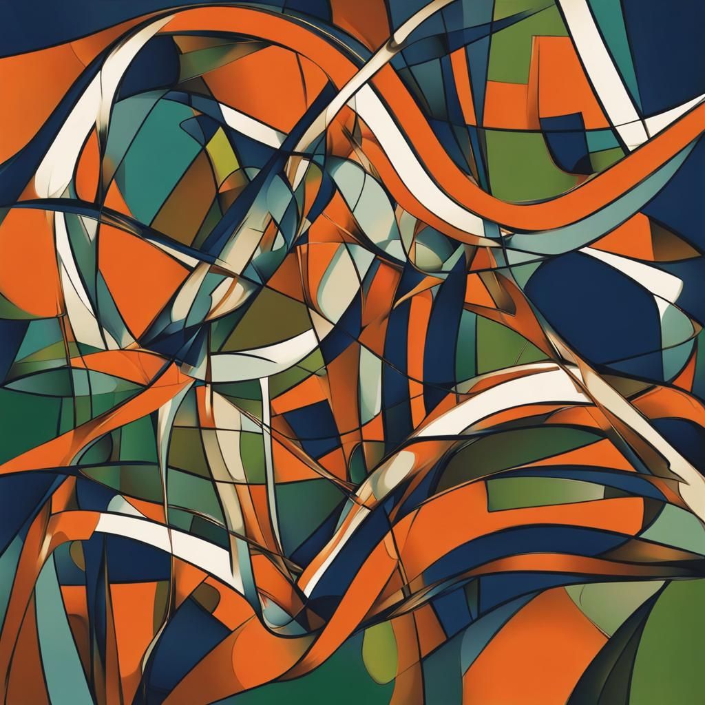 Abstract Art with Burnt Orange Palette