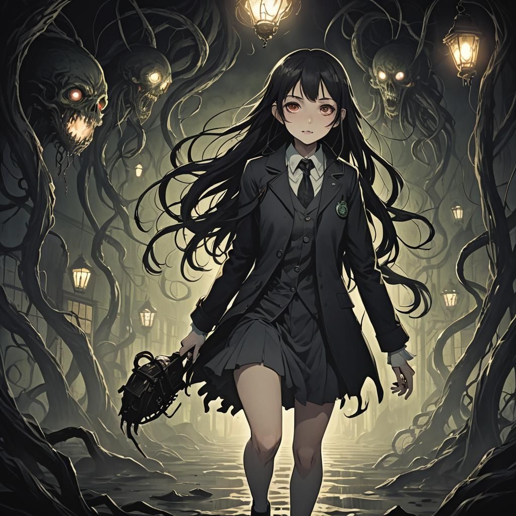 Creepy Girl in Darkness: Lovecraftian Horror Anime
