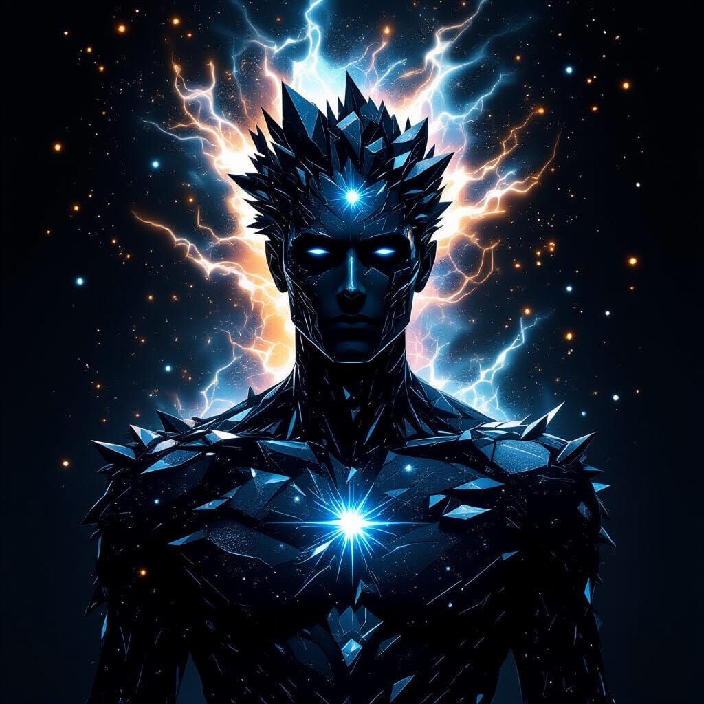 Crystalline Shadow Figure Radiating Nebula Energy