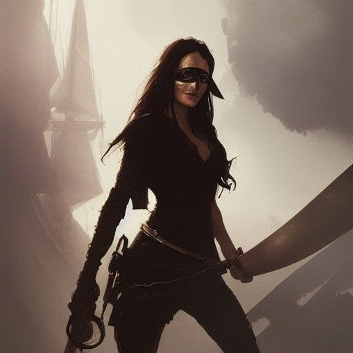 Sinister Pirate Lady with Sword