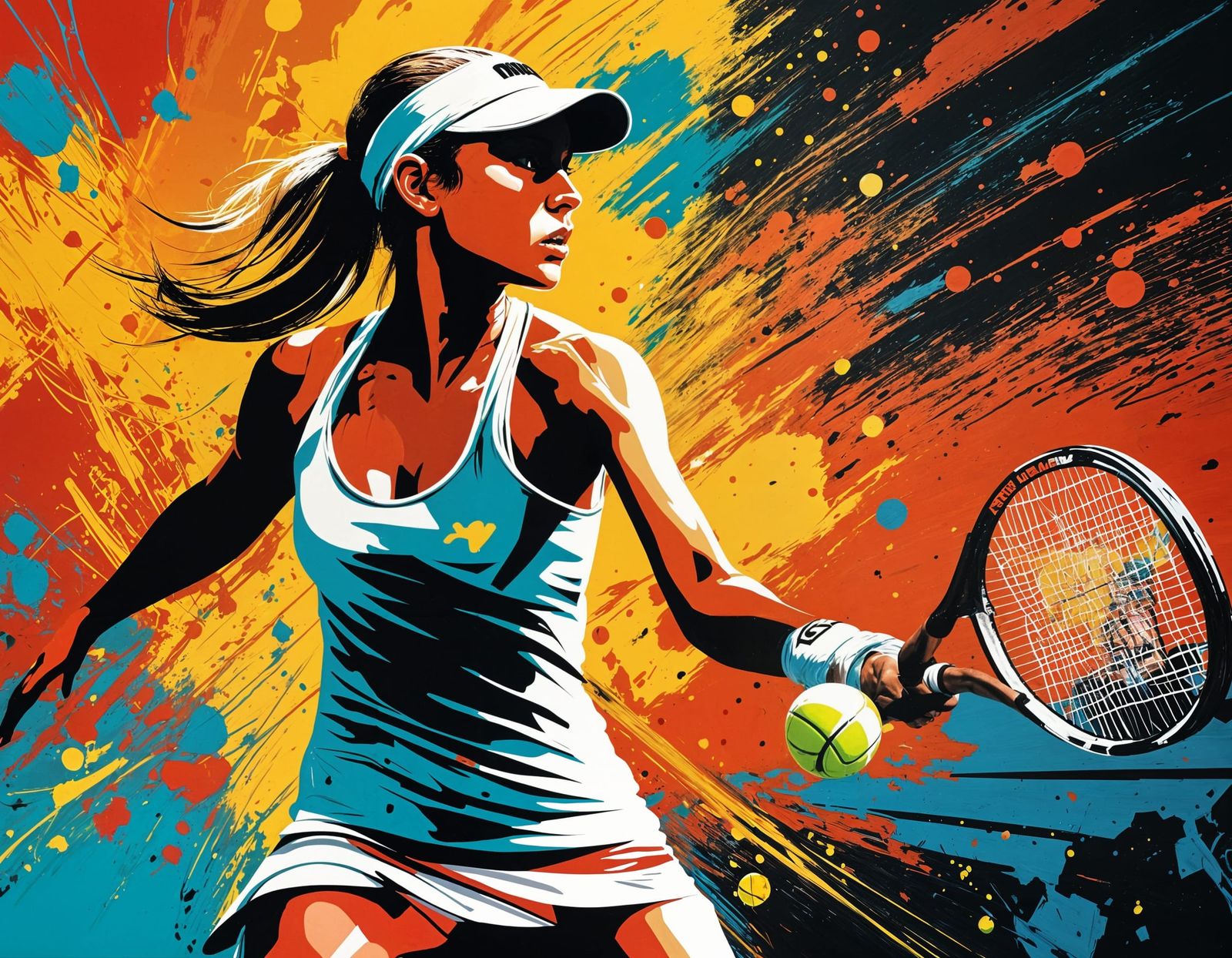 Banksy Graffiti Art: Tennis Player at Wimbledon