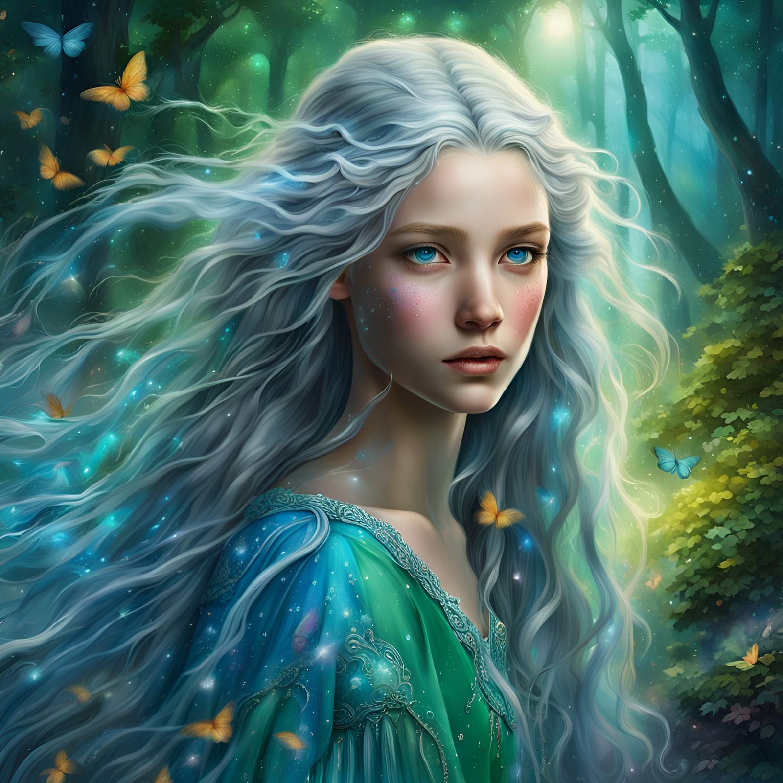 Mystical Princess in Enchanted Forest: Fantasy Concept Art