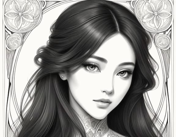 Elegant Line Art of a Woman's Face