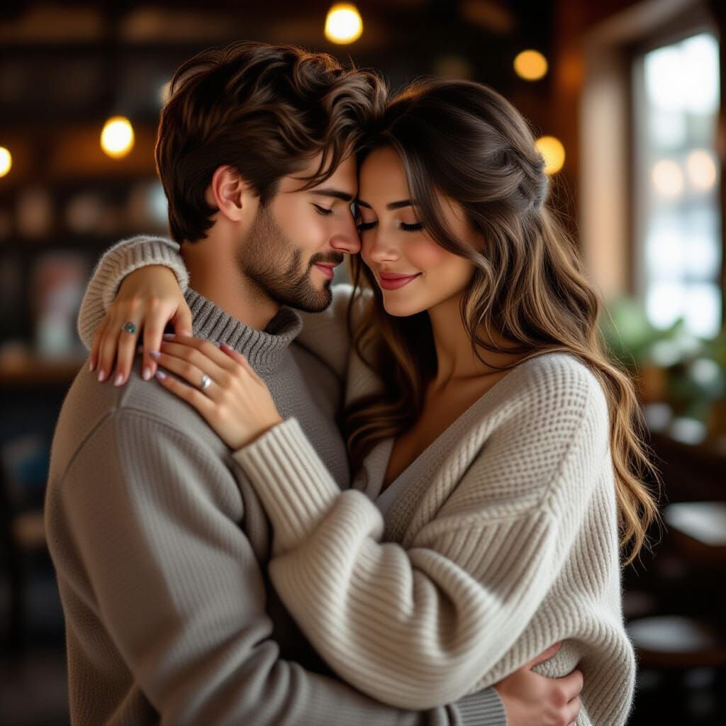 Woman Listens to Lover's Heartbeat in Soft Light