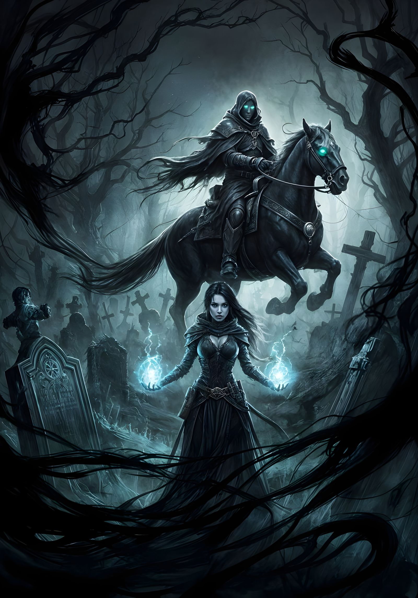 Pale Rider of Death Descends Upon a Female Magic User