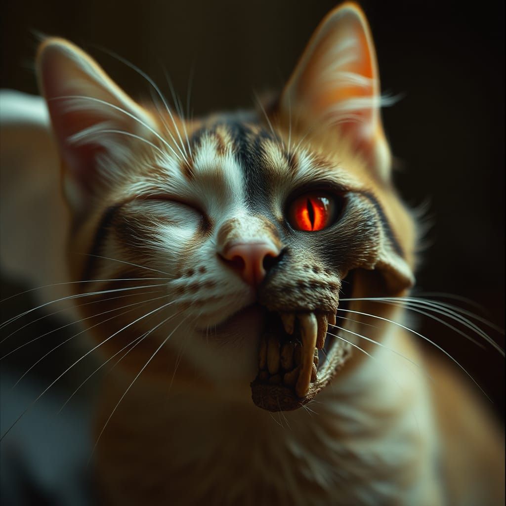 Dichotomous Feline: Angelic Decay in Film Still