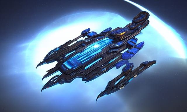 Epic StarCraft Carrier Ship in Space