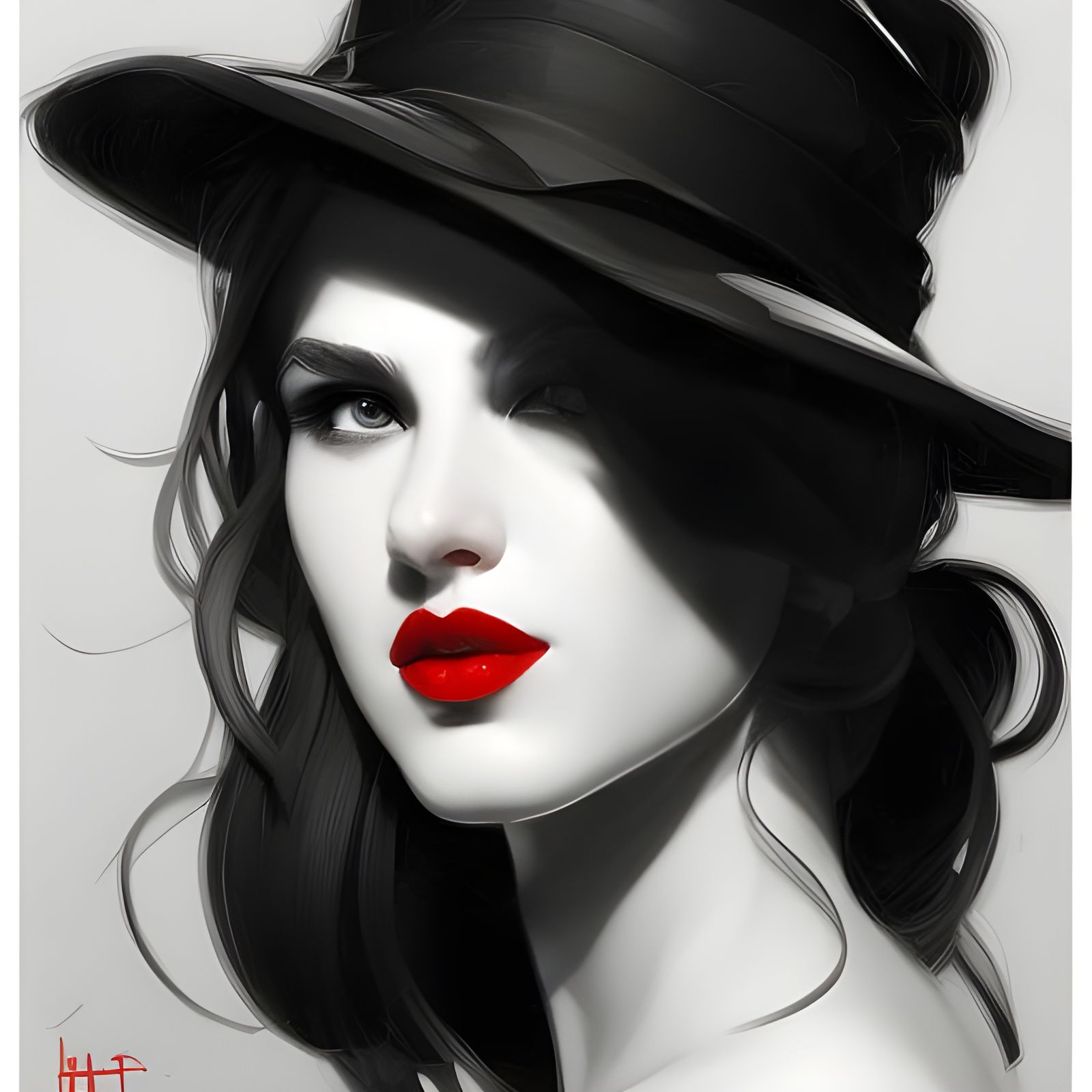 Woman in Fedora: Hyperdetailed Portrait