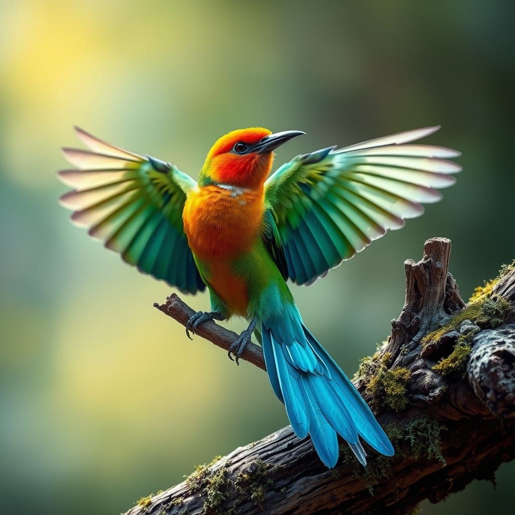 Colorful Bird in Flight: A Photorealistic Image