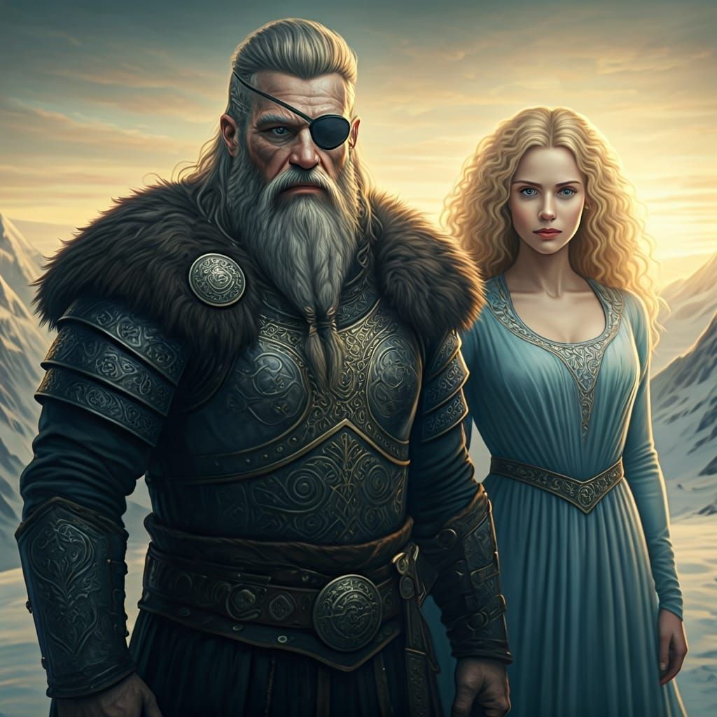 Viking Elder and Londoner on Snowy Peak