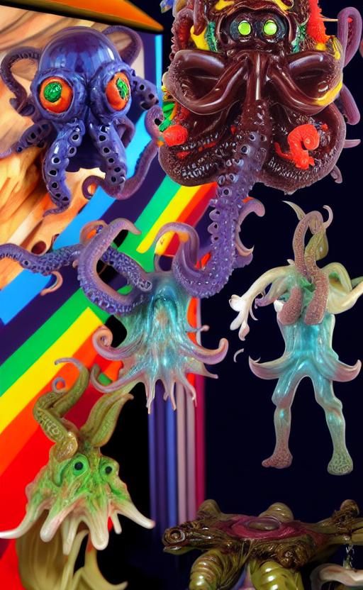 Clown Demon Monster Mashup in Cronenberg Style