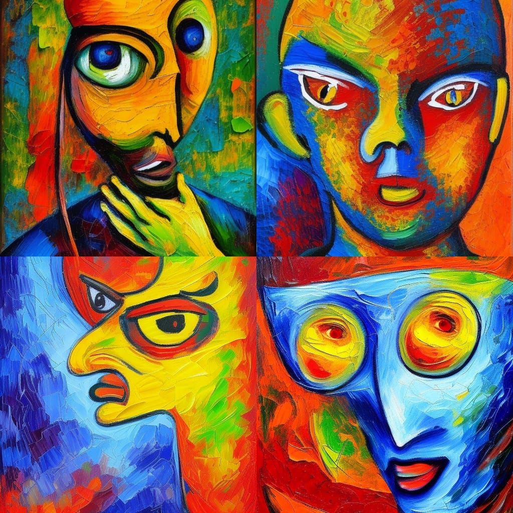 Arithmetic Devil in Expressionist Oil Painting