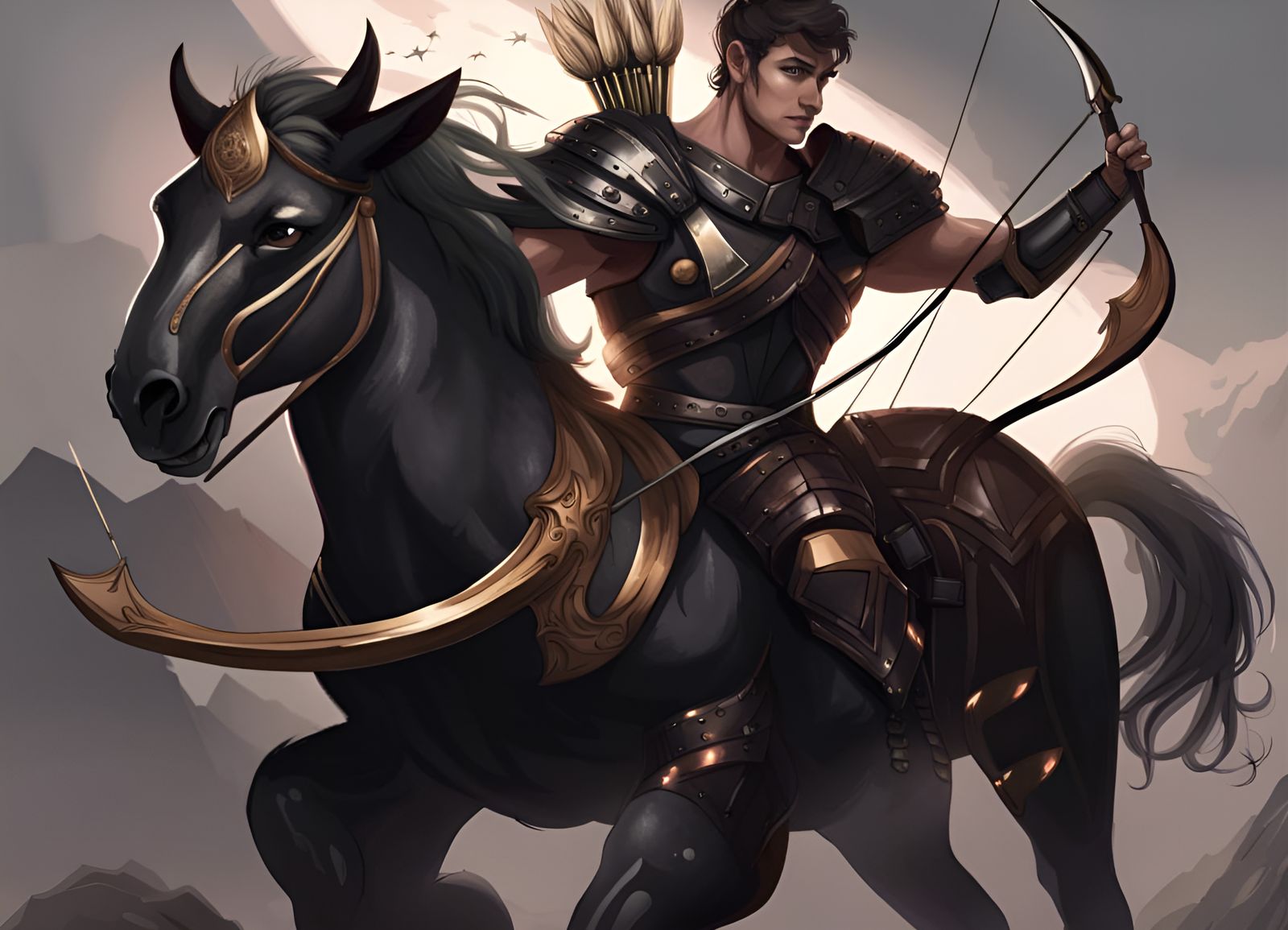 Armored Centaur Archer in Digital Art