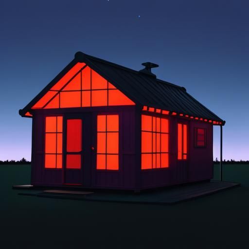 A dusk plastic cabin