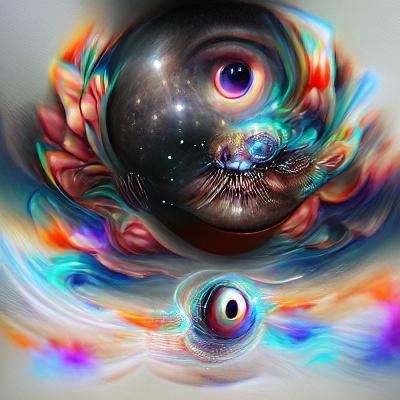 Cosmic Collision: Giant Eyeball Stares in Astral Illustratio...