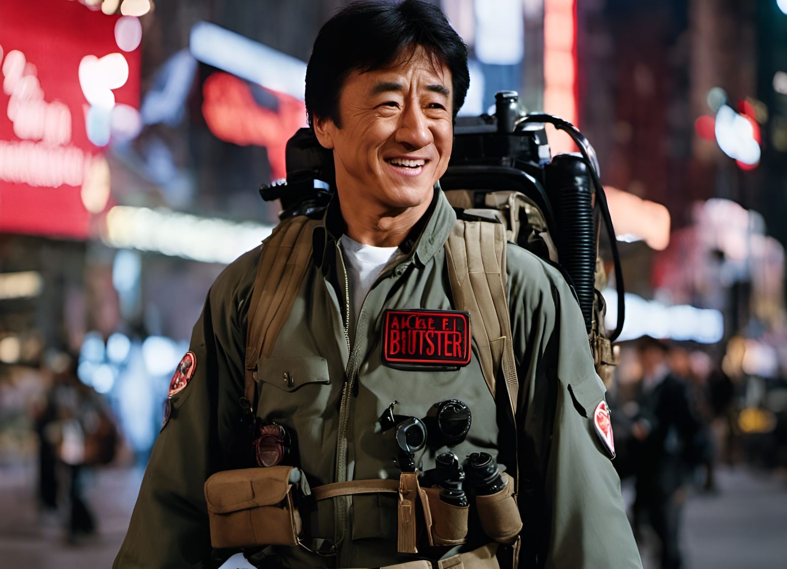 Jackie Chan as a Ghostbuster in City at Night