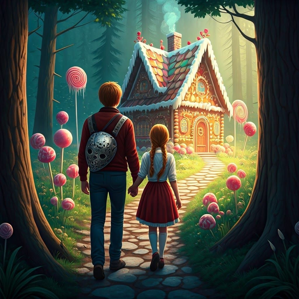 Hansel and Gretel's Candy Cottage Matte Painting