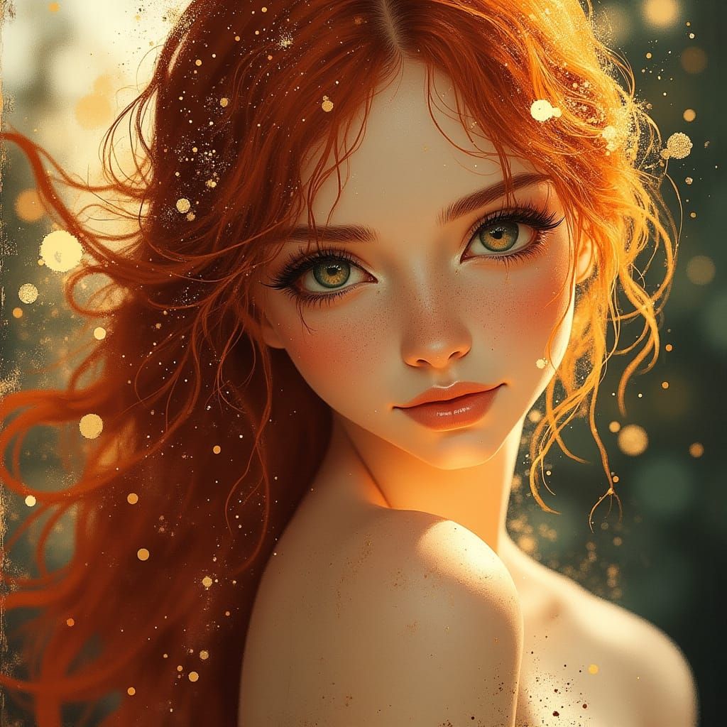 Norse Goddess of Sun with Fiery Hair