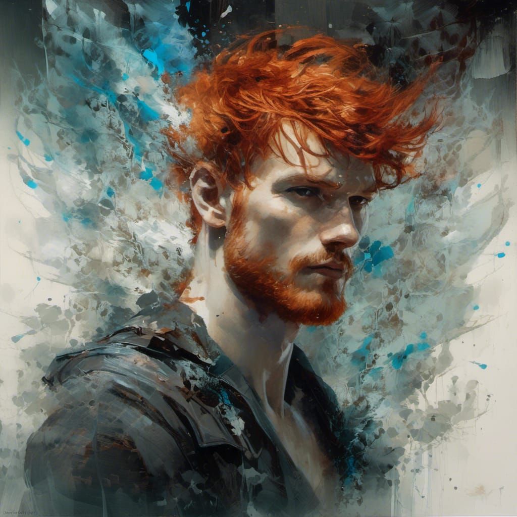 Fantasy Portrait of Redhead with Glass Shards