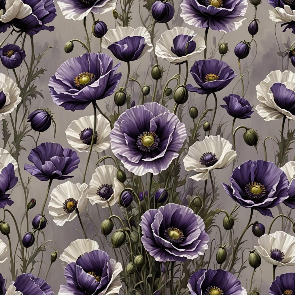 Dramatic Steampunk Poppies: A Digital Masterpiece