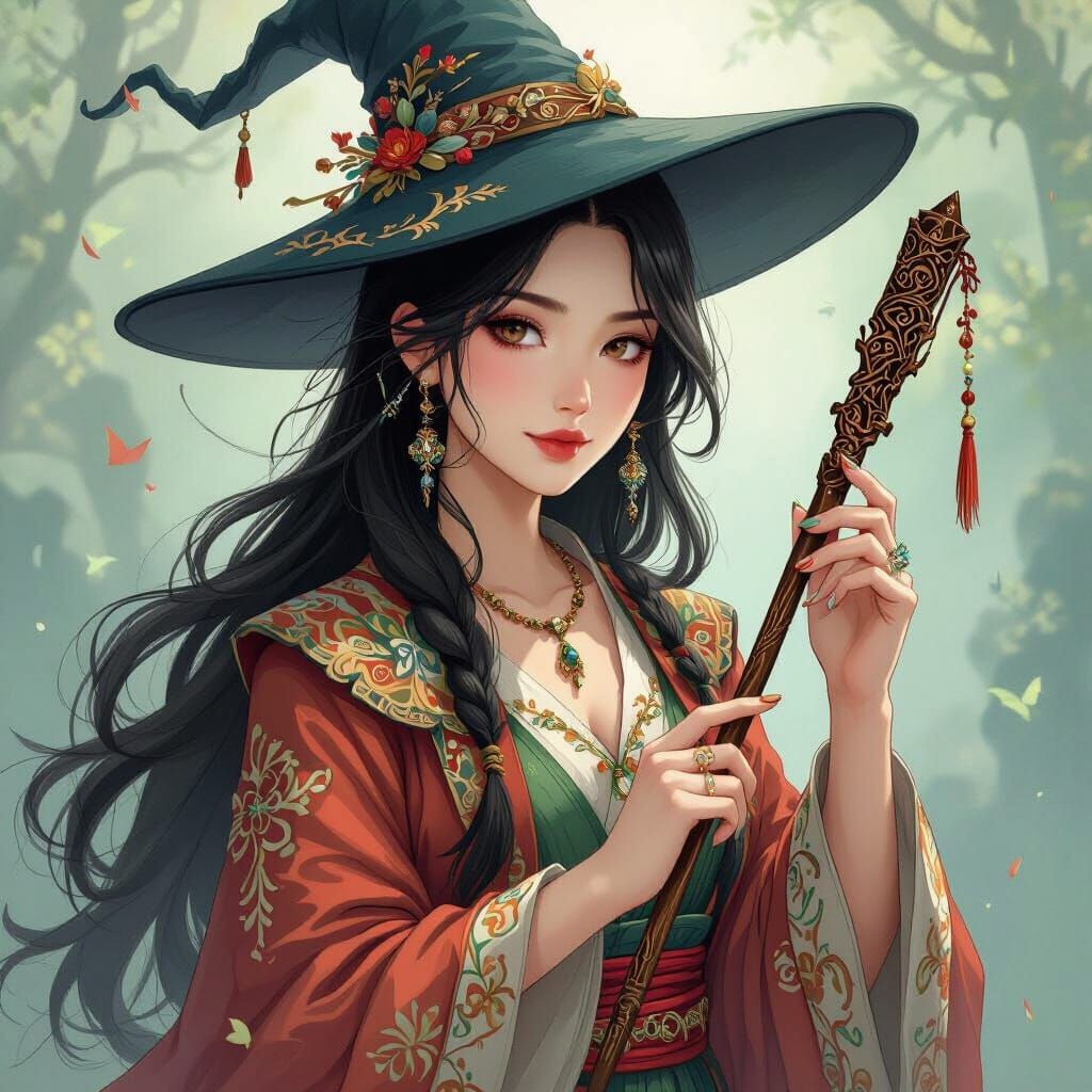 Mystical Witch With Enchanted Chinese Hairpin