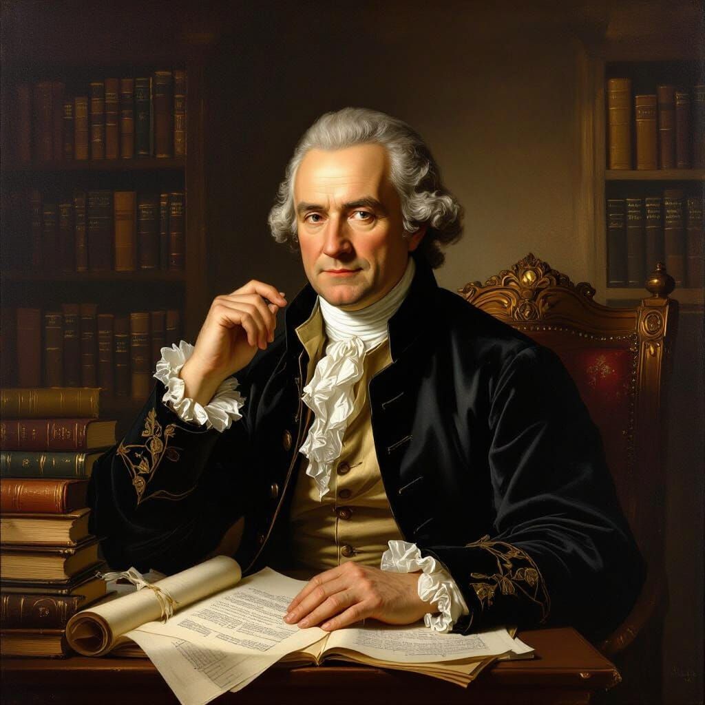 Immanuel Kant Portrait in Dutch Golden Age Style