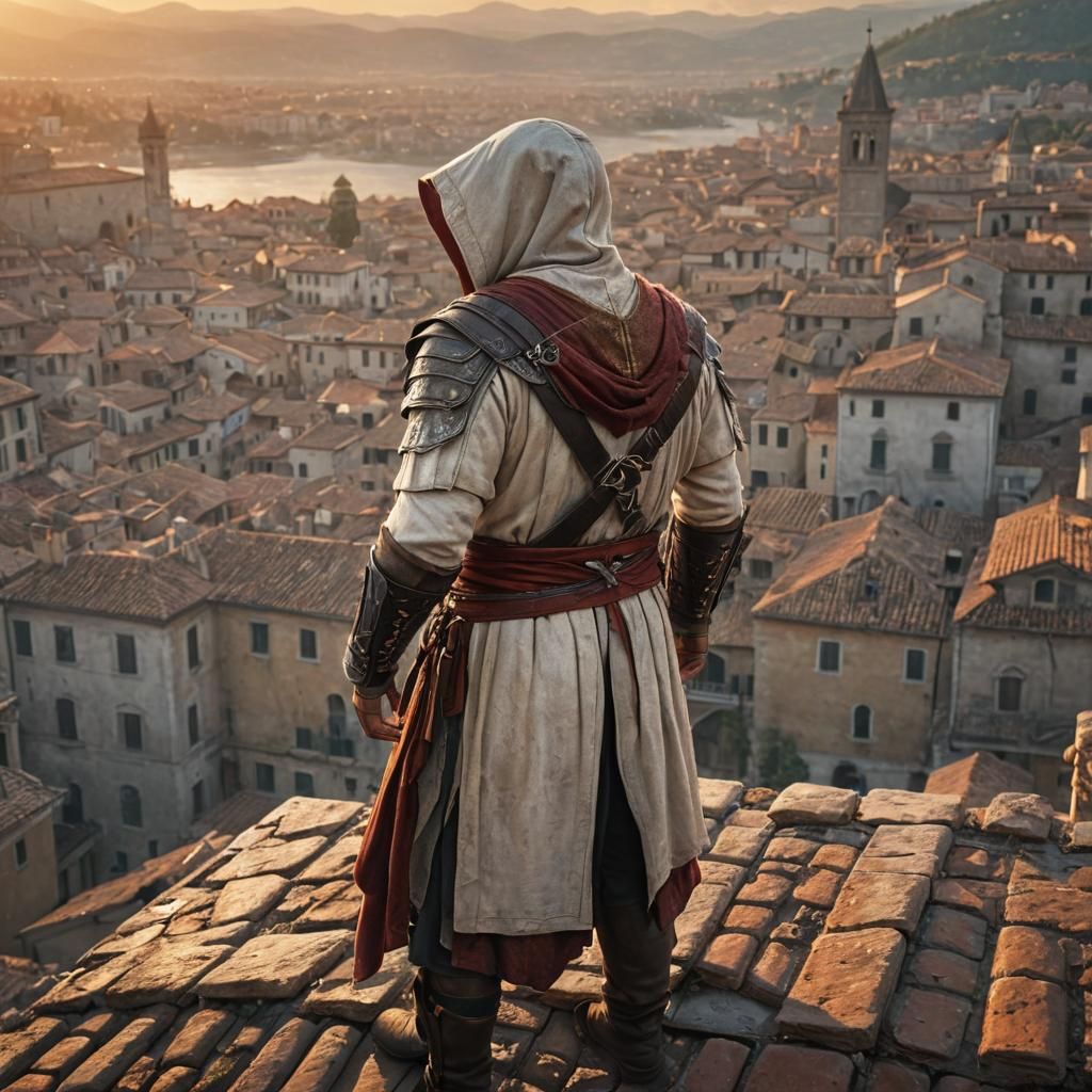Ezio Auditore in Renaissance Italy: Oil Painting