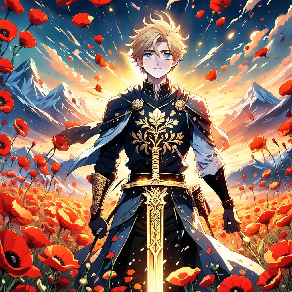Golden Boy in Poppy Field: Anime Key Visual