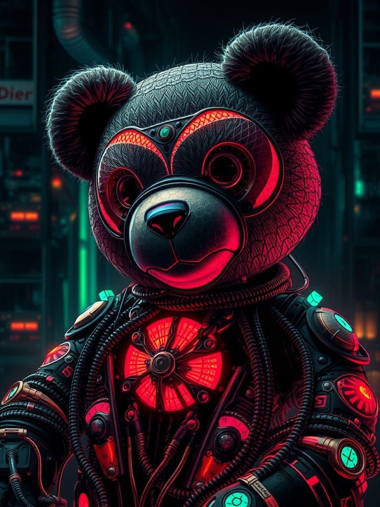 Teddy Bear Borg in Hidden Lab: Neon Sci-Fi