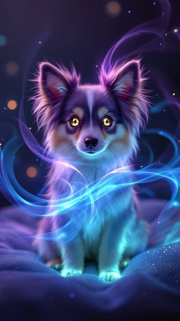 Ethereal Canine Form Radiates Mystery in Dreamy, Cinematic S...