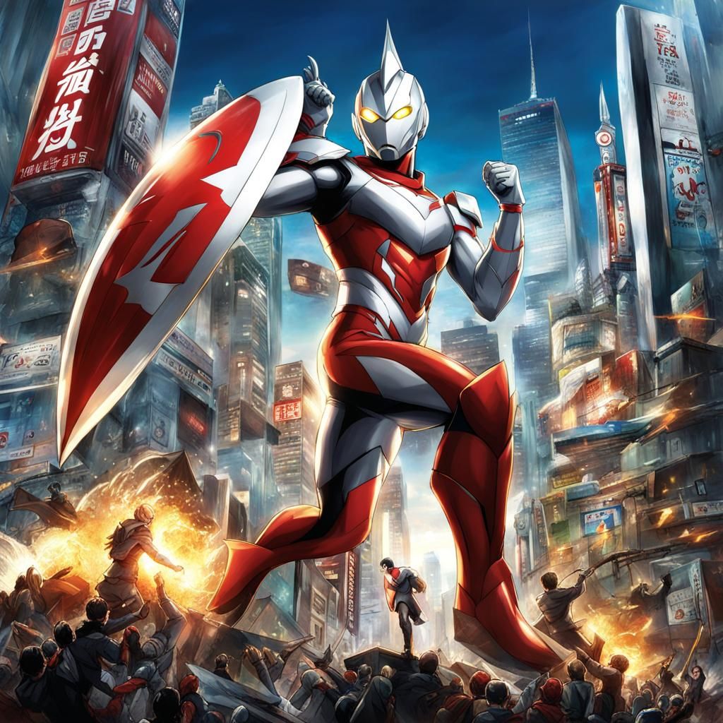Ultraman Battles Monster in Jakarta: Anime Style