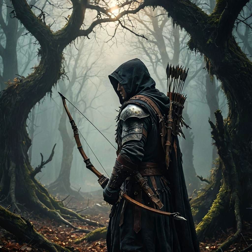 Epic Ranger in Forest Grove, Hyperrealistic Detail