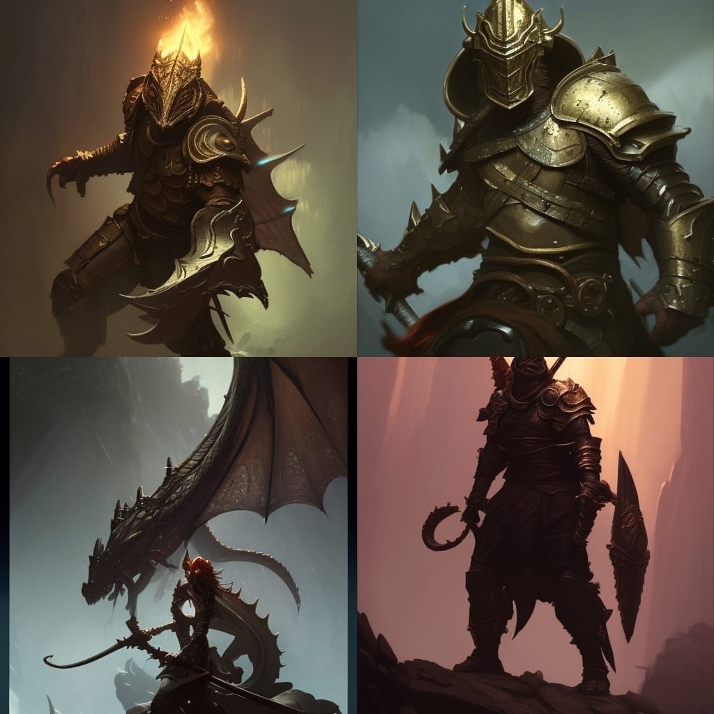 Dragonborn Paladin in Dark Fantasy Style