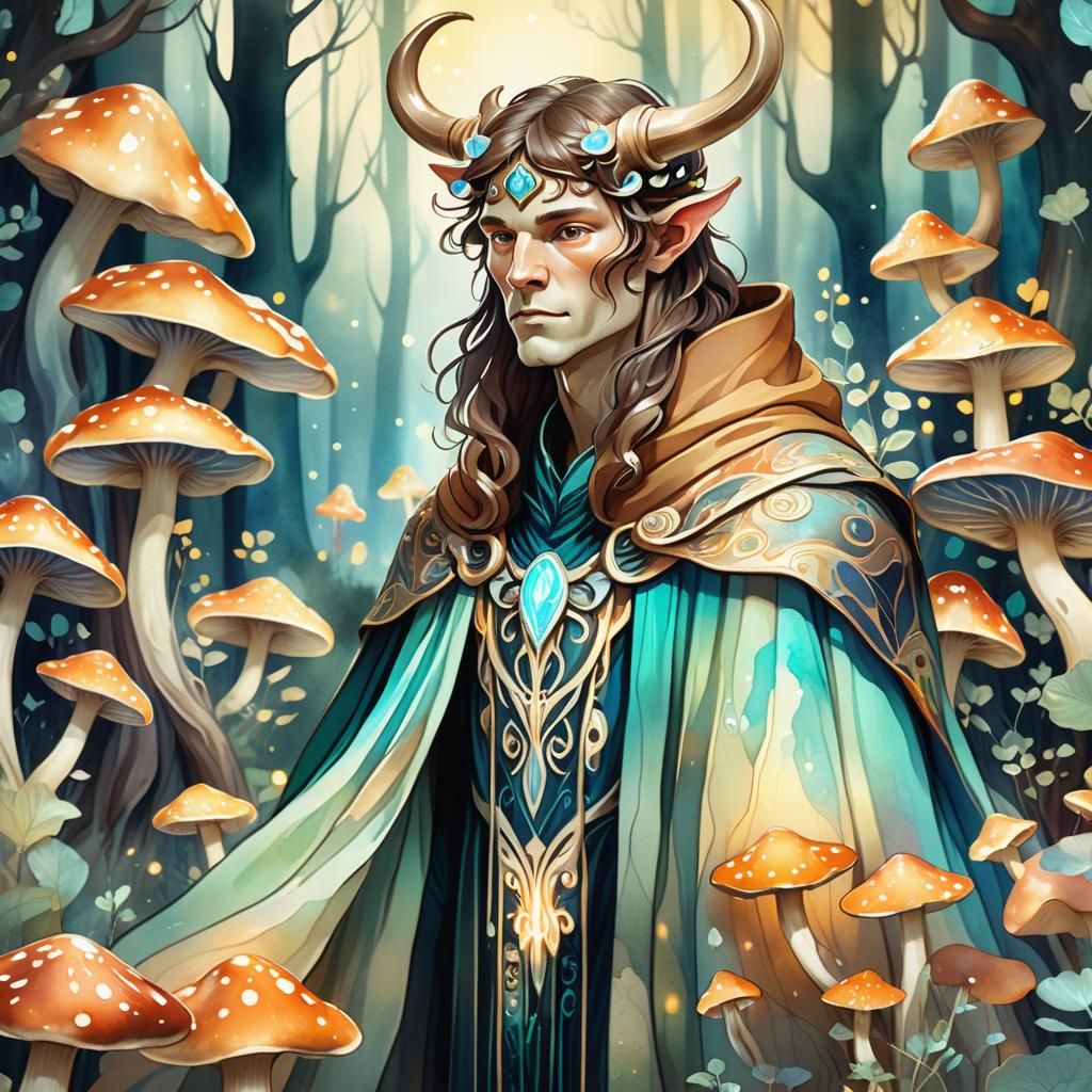 Dreamy Taurus in Whimsical Fantasy Landscape