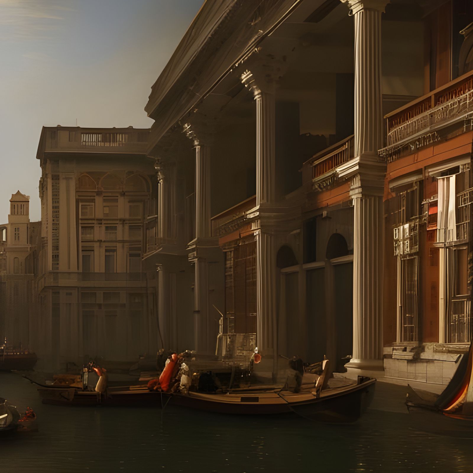 Hyperrealistic Canaletto-Style Digital Art in 8K