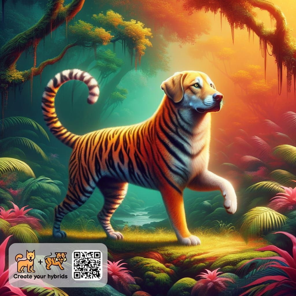Dog-Tiger Chimera: A Fantastical Hybrid Creature
