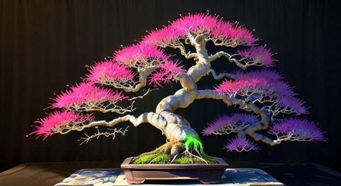 Bioluminescent Bonsai Tree in Sharpie Marker Art
