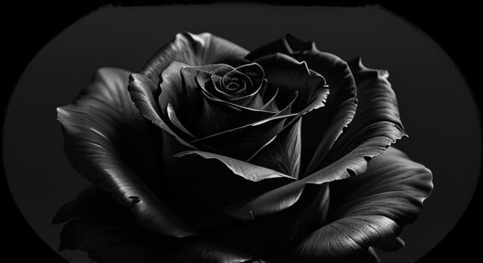 Black Rose in Charcoal Drawing by Rutkowski