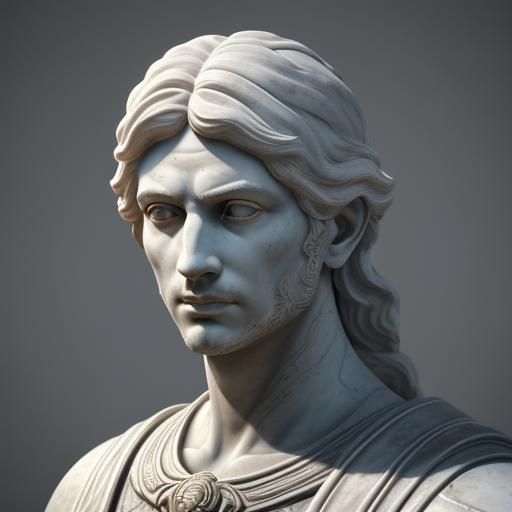 Marble Sculpture of a Roman Philosopher's Face