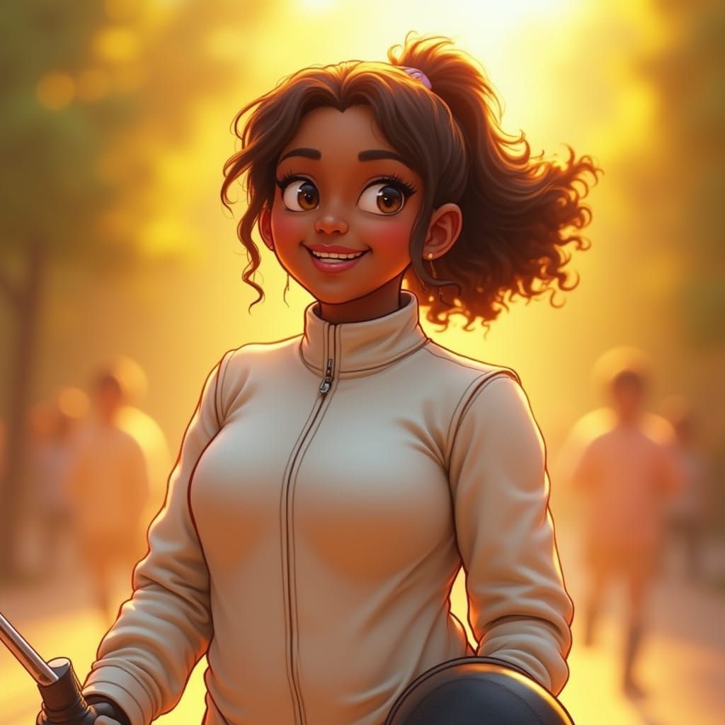 Radiant Black Fencer Takes a Break