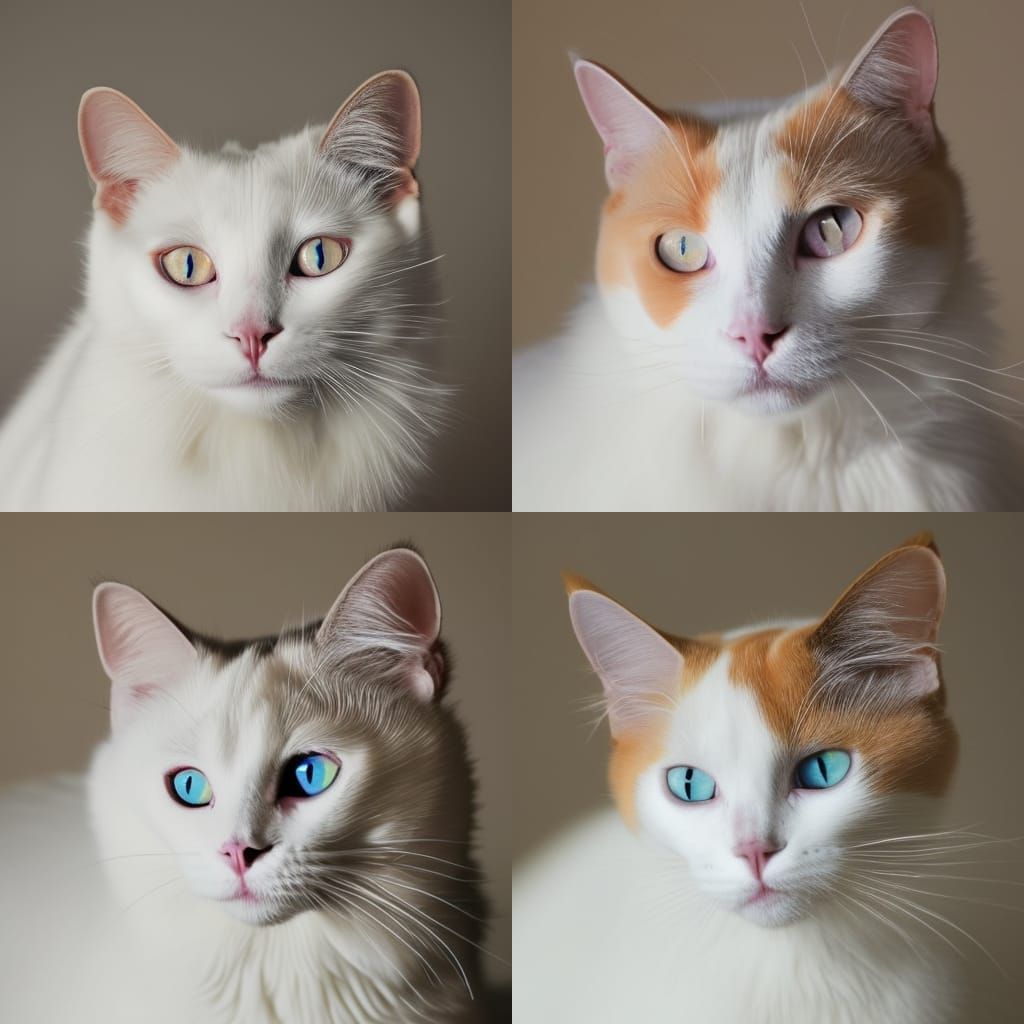 Simple AI Image of a White Cat